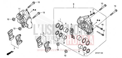 ETRIER DE FREIN AVANT (CB1000R) CB1000RA de 2010